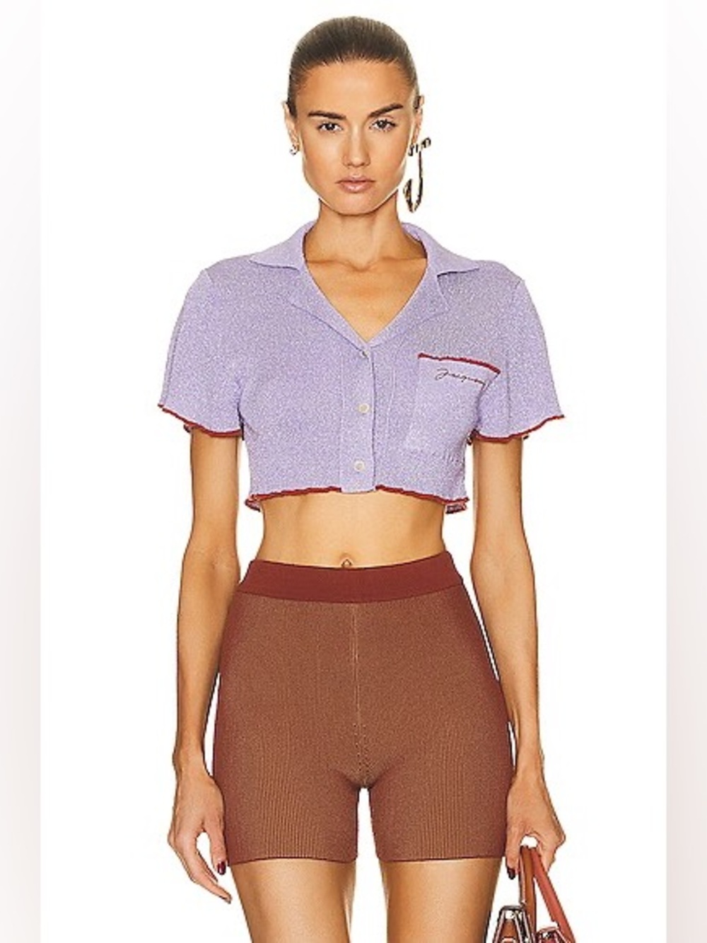 JACQUEMUS Le Haut Brilho Cropped Shirt